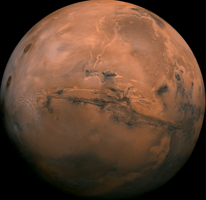 Mars size distance from the Sun orbit